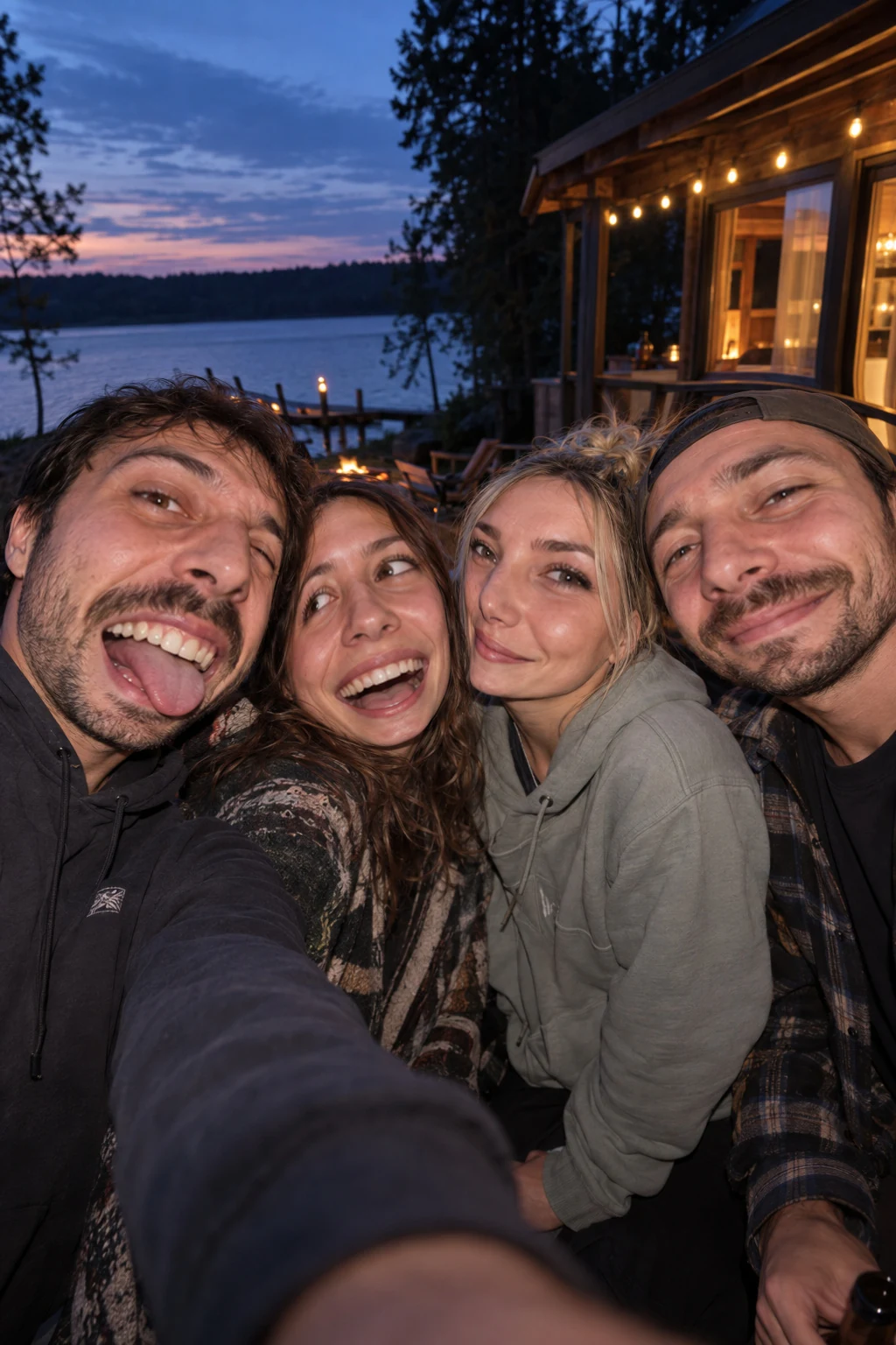 Wspólne selfie z wyjazdu z efektem Duża głowa z EventPhotoDrop.